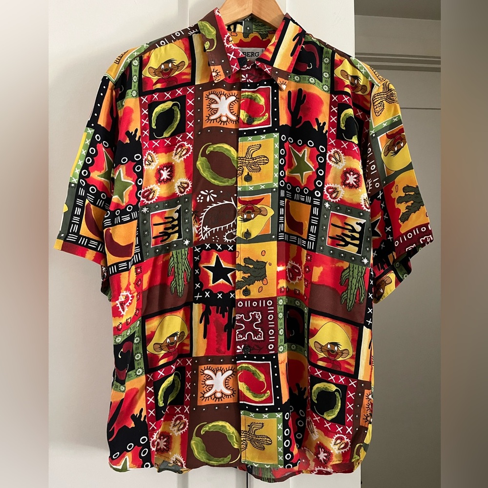 Iceberg Speedy Gonzalez Short Sleeve Viscose Shirt - M